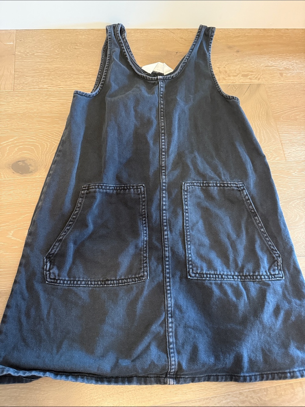 Kids Black Denim Pinafore Dress 8/9